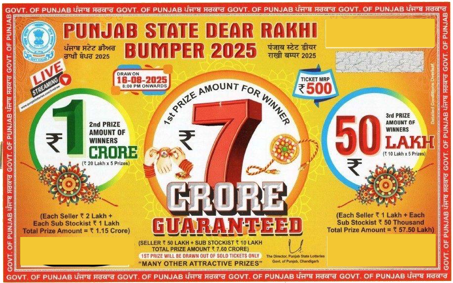 punjab-rakhi-bumper-2025 Punjab State Lottery